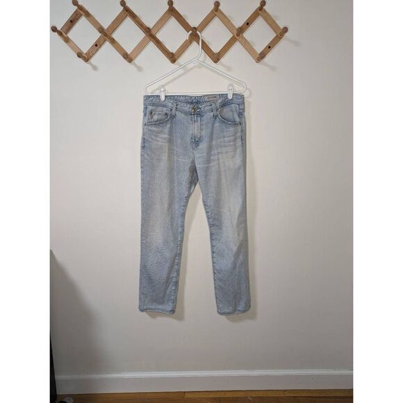 AG Adriano Goldschmied The Everett Slim Straight Light Wash Jeans - Size 33R - Picture 1 of 9